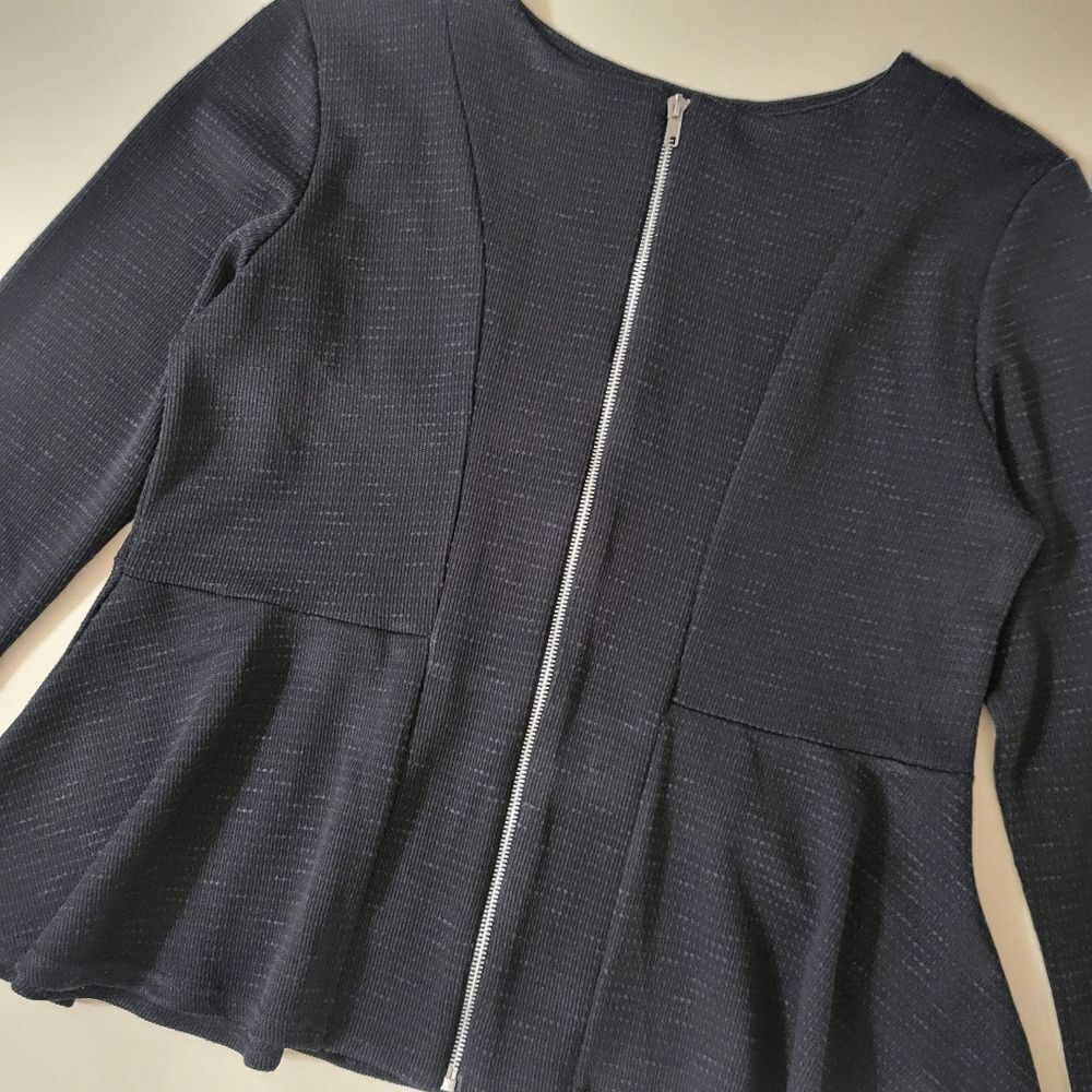 BooHoo Black Gracie Zip-Up Peplum Jacket - Picture 10 of 15